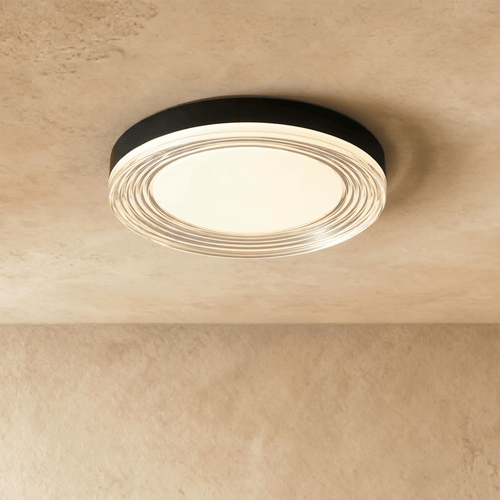 Civra Ripple-Effect Ceiling Light, Iron & Acrylic - Lumendat