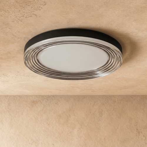 Civra Ripple-Effect Ceiling Light, Iron & Acrylic - Lumendat