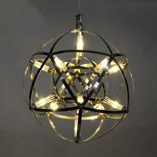 Contemporary Creative Globe Iron 12 Light LED Firework Pendant Light For Living Room - Lumendat