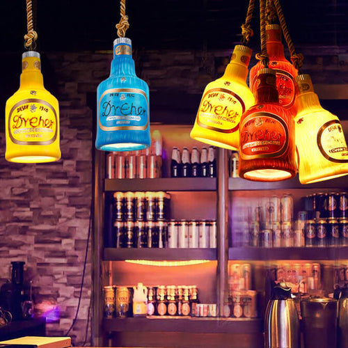 Cellar Colorful Resin Bottle Pendant Light - Lumendat