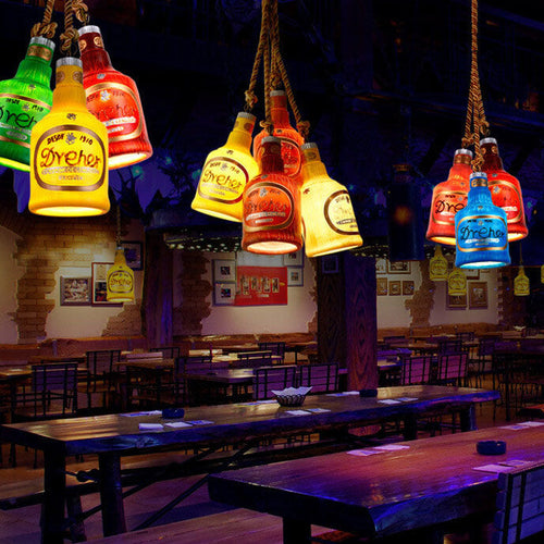 Cellar Colorful Resin Bottle Pendant Light - Lumendat