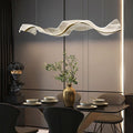 Contemporary Luxury Acrylic Corrugated Fluttering Tape Hardware LED Island Light Pendant Light For Living Room - Lumendat