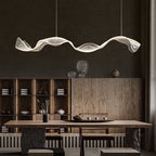 Contemporary Luxury Acrylic Corrugated Fluttering Tape Hardware LED Island Light Pendant Light For Living Room - Lumendat