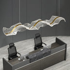 Contemporary Luxury Acrylic Corrugated Fluttering Tape Hardware LED Island Light Pendant Light For Living Room - Lumendat