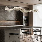 Contemporary Luxury Acrylic Corrugated Fluttering Tape Hardware LED Island Light Pendant Light For Living Room - Lumendat