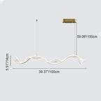 Contemporary Luxury Acrylic Corrugated Fluttering Tape Hardware LED Island Light Pendant Light For Living Room - Lumendat