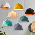 Contemporary Scandinavian Iron Geometric Polygon Rhombus 1-Light Pendant Light For Dining Room - Lumendat