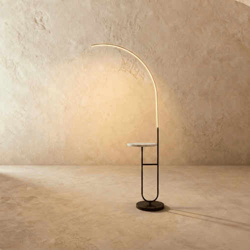 Curva Side Table & Lamp - Lumendat