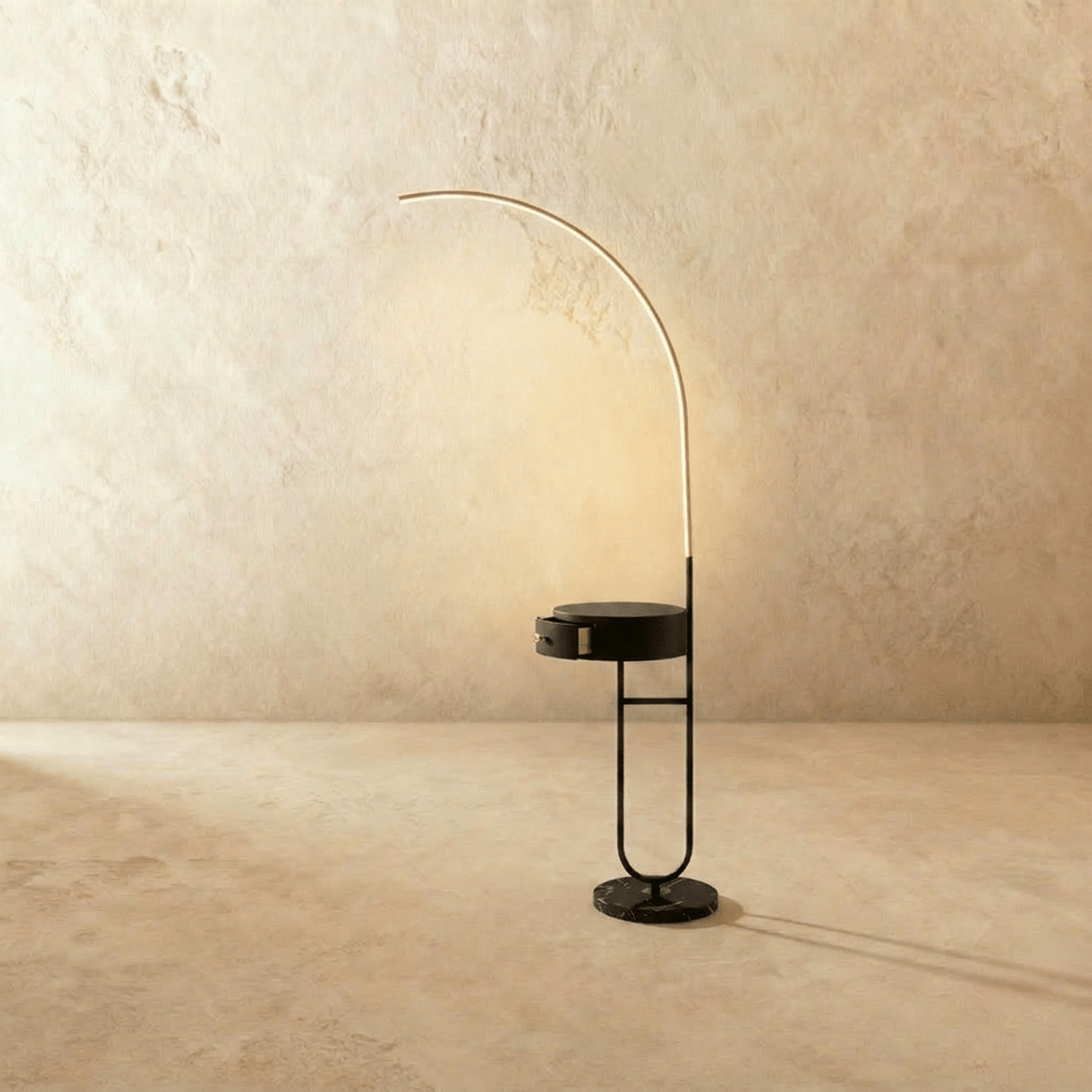 Curva Side Table & Lamp - Lumendat