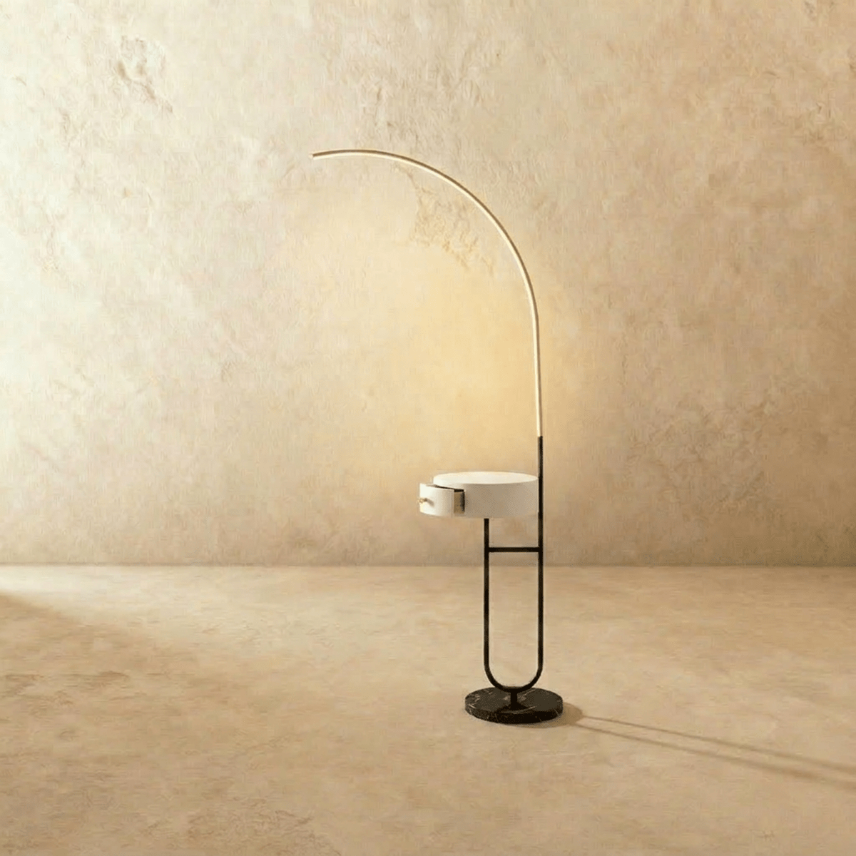 Curva Side Table & Lamp - Lumendat