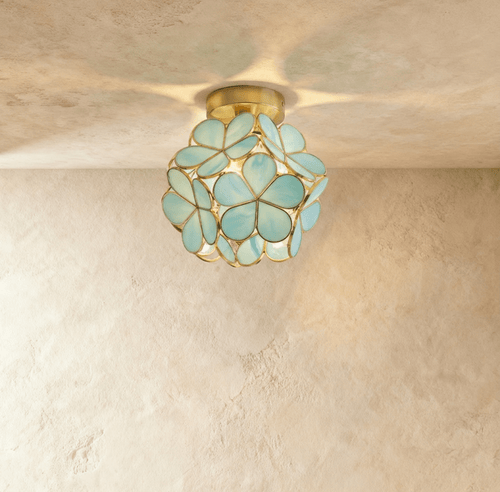 Bloom Glass Petal Ceiling Light, Brass Frame - Lumendat