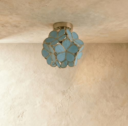 Bloom Glass Petal Ceiling Light, Brass Frame - Lumendat