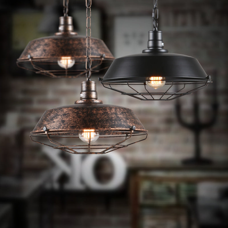 Ironclad Wide Cage Pendant Light - Lumendat
