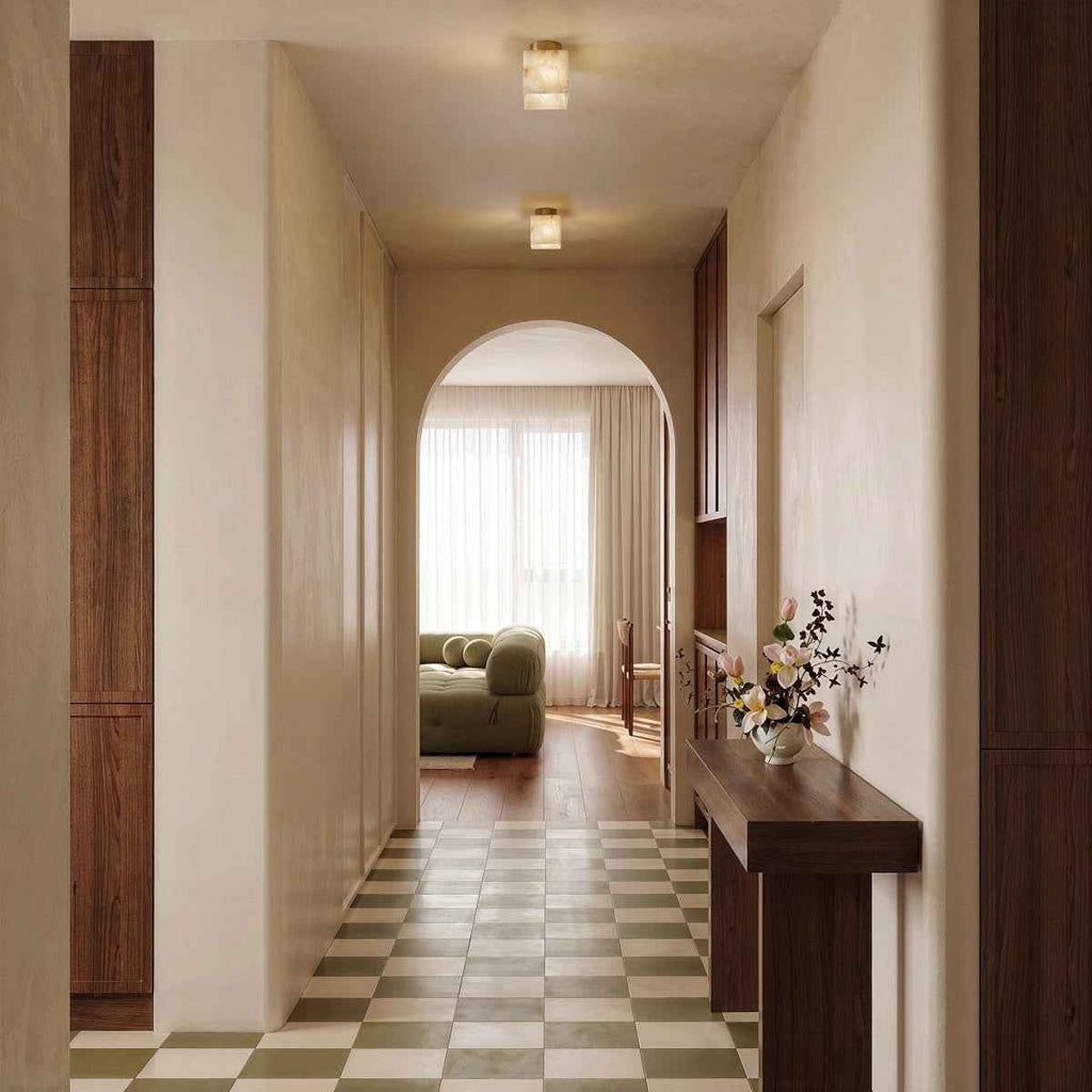 Mirea Copper & Alabaster Marble Ceiling Light