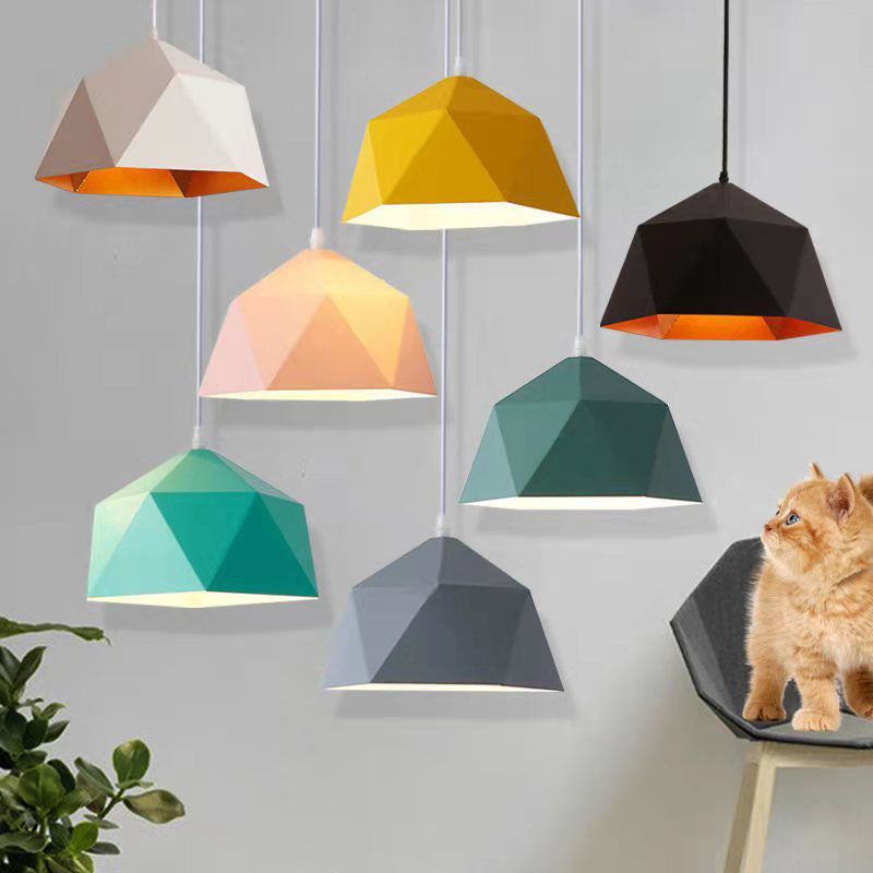 Modern Macaroon Iron Geometric Lozenge 1-Light Pendant Light - Lumendat