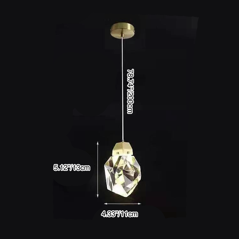 Opale Stone-Shaped Crystal LED Pendant Light - Lumendat