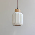 Nordic  White Ceramic Cylindrical Jar 1-Light Japanese Pendant Light - Lumendat