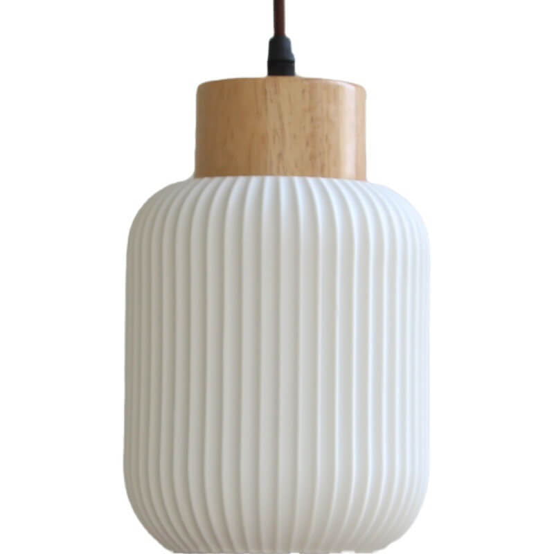 Nordic  White Ceramic Cylindrical Jar 1-Light Japanese Pendant Light - Lumendat