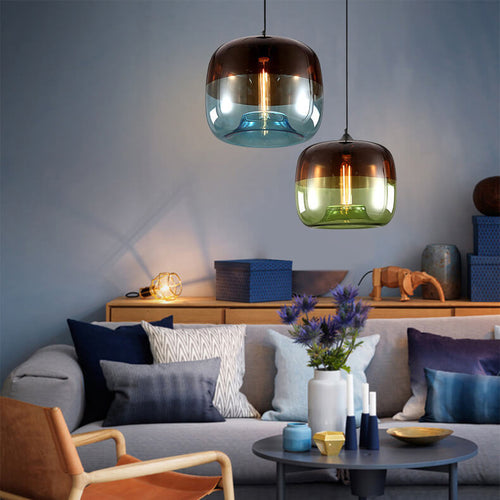 Carnival Colorful Glass Drum Pendant Light - Lumendat