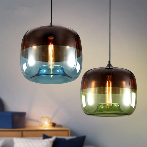 Carnival Colorful Glass Drum Pendant Light - Lumendat
