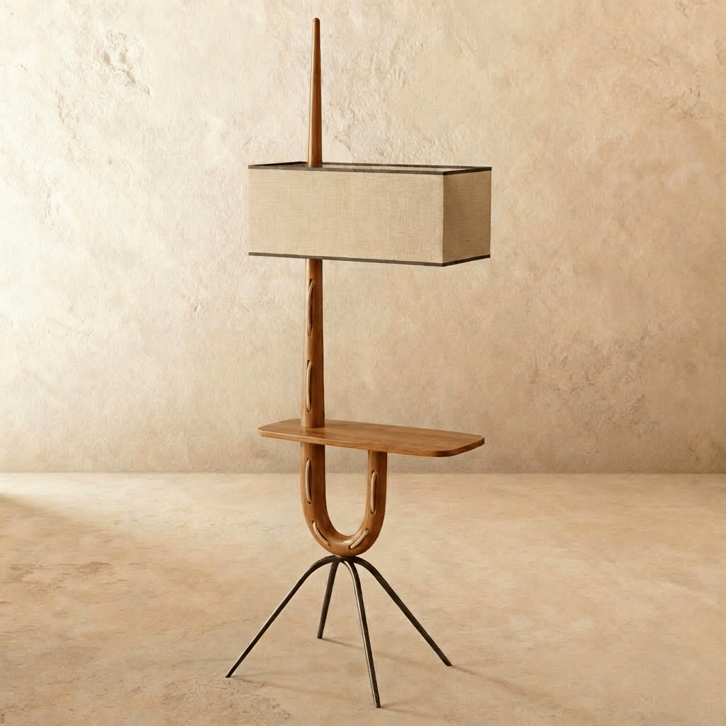 Solvaana Floor Lamp With Side Table - Lumendat