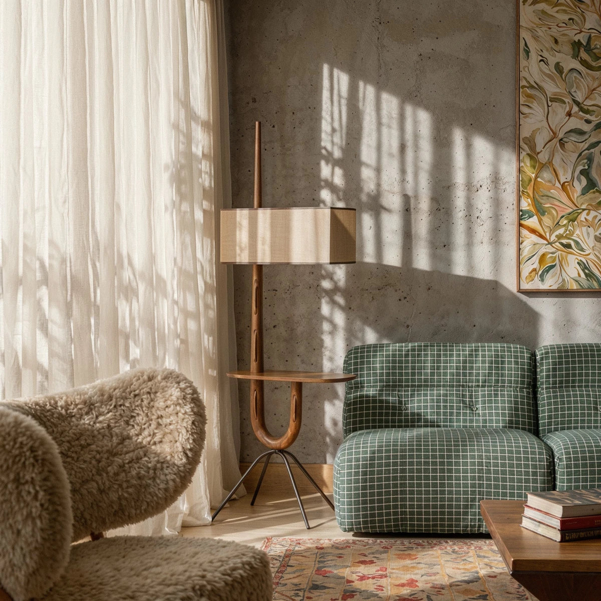 Solvaana Floor Lamp With Side Table - Lumendat
