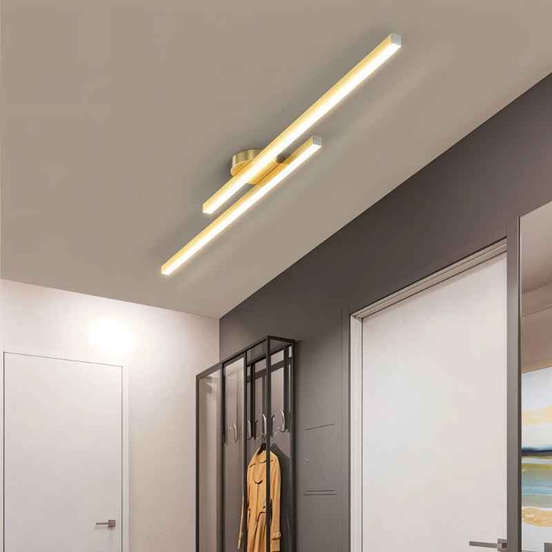 Geometric Bar Pendant Ceiling Light, Black or Gold