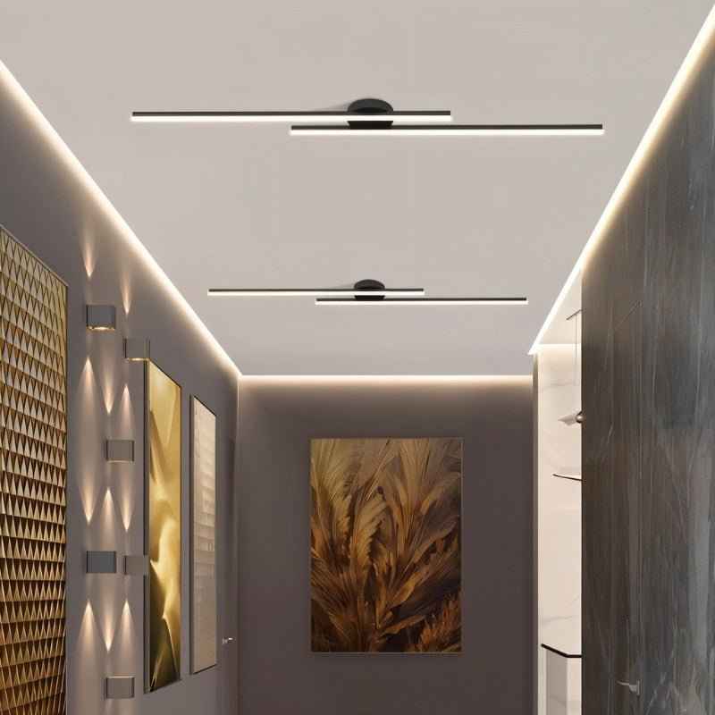 Geometric Bar Pendant Ceiling Light, Black or Gold