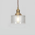 Traditional Japanese Brass Glass Round Jar 1-Light Pendant Light For Living Room - Lumendat