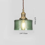 Traditional Japanese Brass Glass Round Jar 1-Light Pendant Light For Living Room - Lumendat