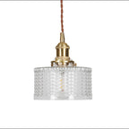Traditional Japanese Brass Glass Round Jar 1-Light Pendant Light For Living Room - Lumendat