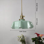 Traditional Japanese Cream Petal Glass Iron 1-Light Pendant Light For Dining Room - Lumendat