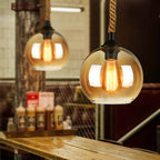 Marlowe Vintage Glass & Rope Pendant Light - Lumendat